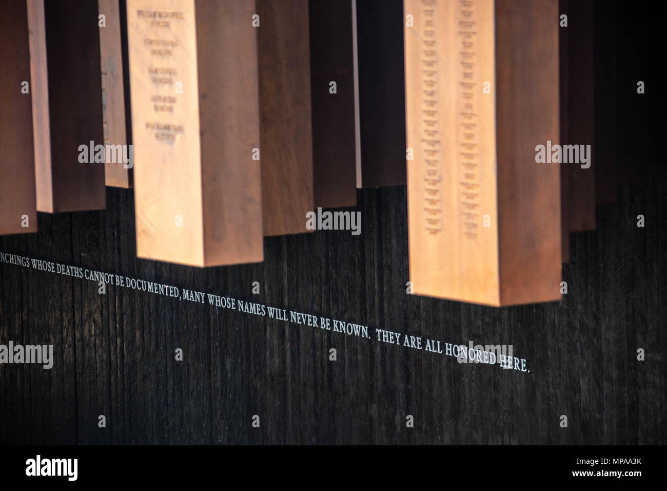 The National Memorial for Peace and Justice or National Lynching Memorial, Montgomery, Alabama, USA Stock Photo