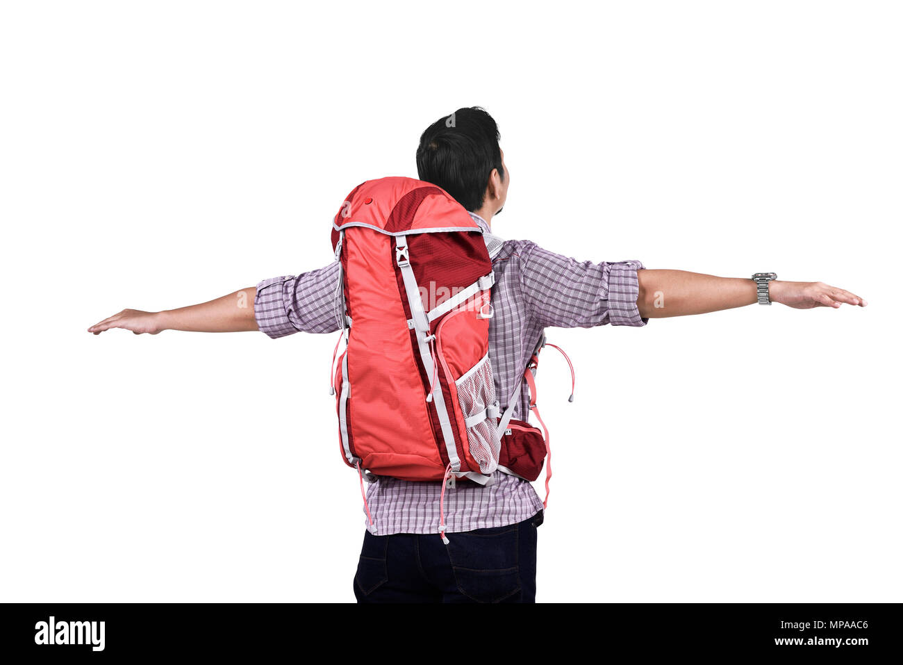 Person backpack back view isolated hi-res stock photography and images ...