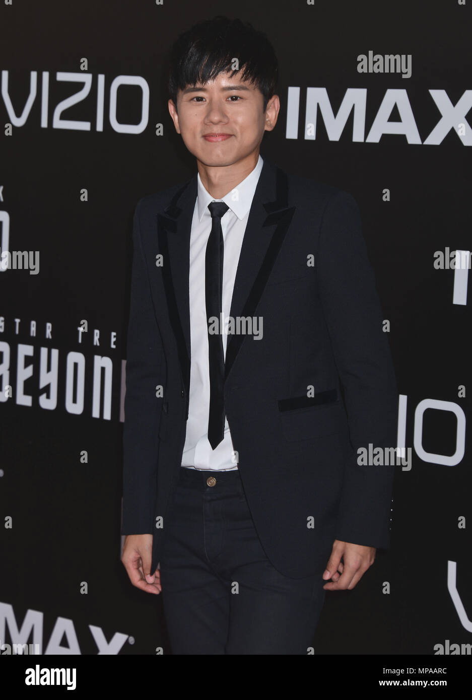 Jason Zhang arriving at the Star Trek Beyond Premiere at the Embarcadero in San Diego ( Comicon Convention ), July 20, 2016.Jason Zhang ------------- Red Carpet Event, Vertical, USA, Film Industry, Celebrities, Photography, Bestof, Arts Culture and Entertainment, Topix Celebrities fashion / Vertical, Best of, Event in Hollywood Life - California, Red Carpet and backstage, USA, Film Industry, Celebrities, movie celebrities, TV celebrities, Music celebrities, Photography, Bestof, Arts Culture and Entertainment, Topix, Three Quarters, vertical, one person,, from the year , 2016, inqui Stock Photo