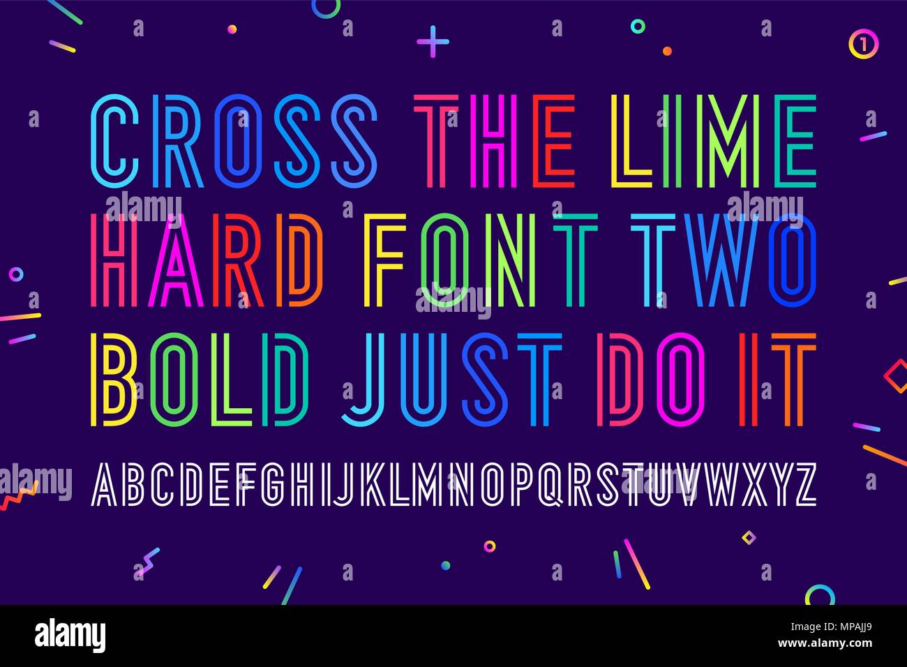 Line condensed alphabet and font Stock Vector