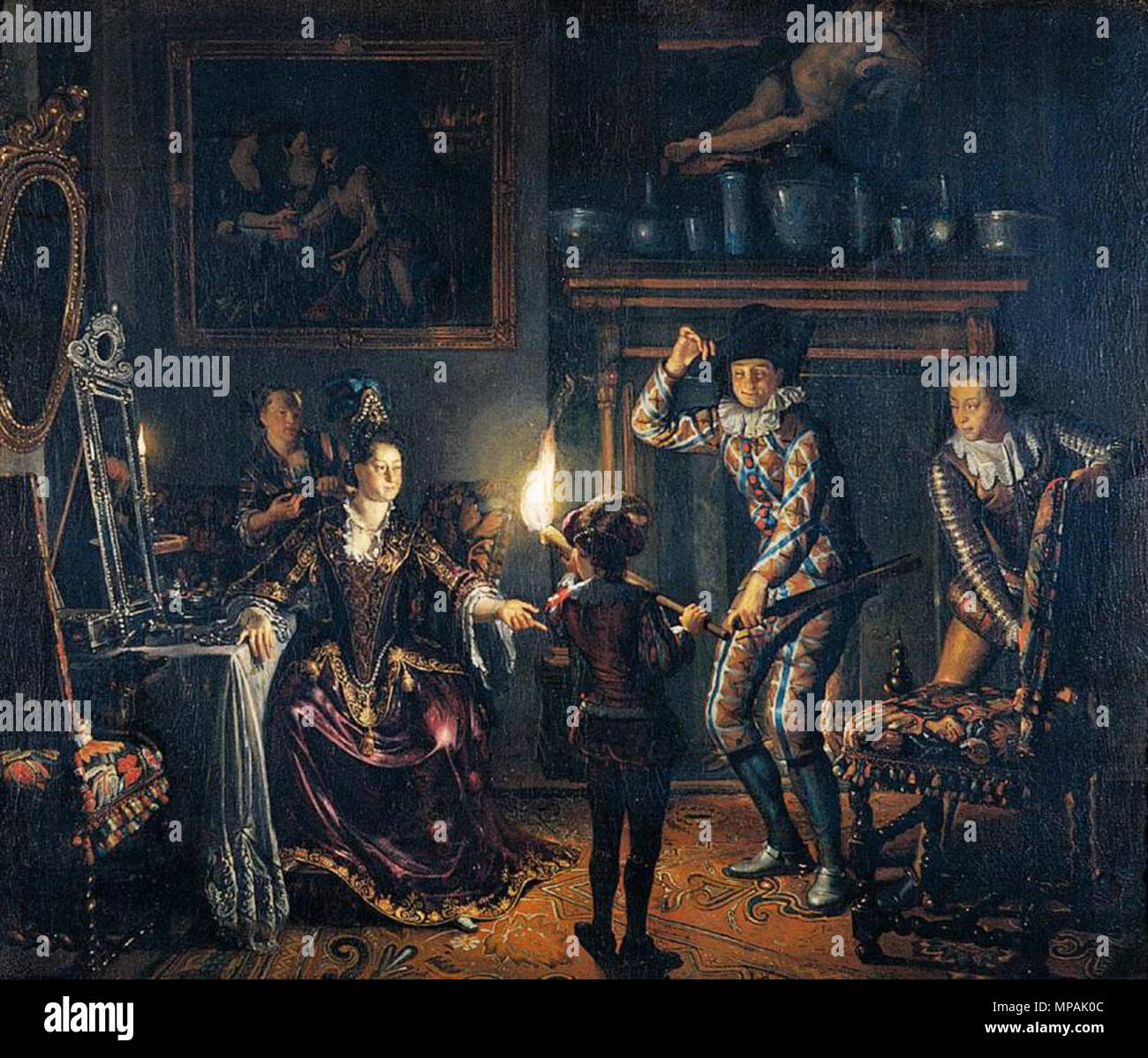 English Candle Lit Interior Second Half Of 17th Century 876