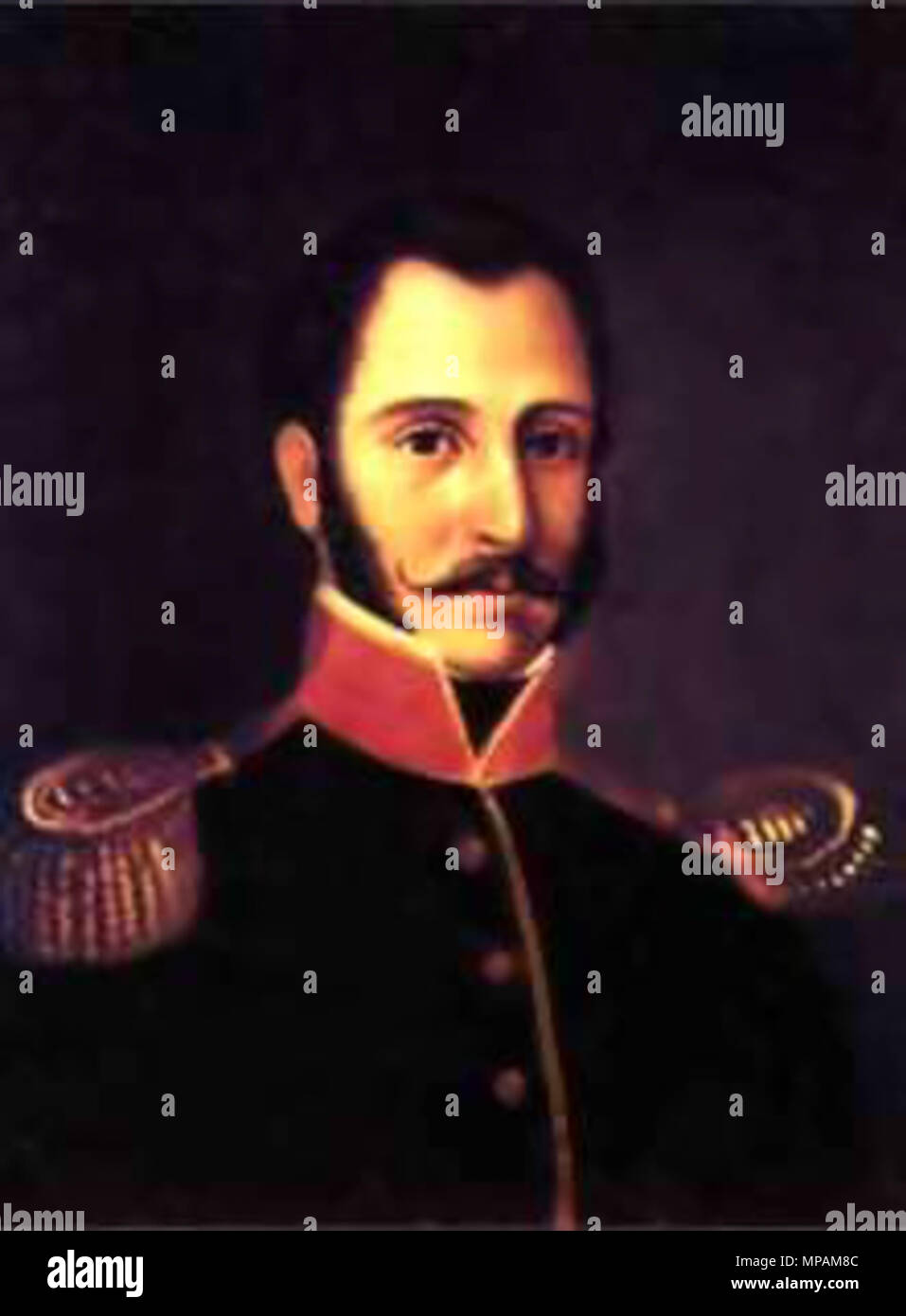 . Oil painting of Líborio Mejía president of the United Provinces of the New Granada (now Colombia) . circa 1880. Franco, Montoya y Rubiano 881 Mejilibo Stock Photo