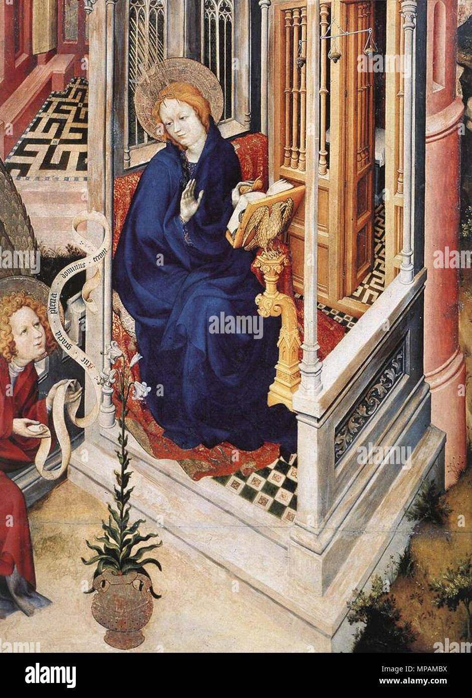 The Annunciation . detail . between 1393 and 1399.   881 Melchior Broederlam - The Annunciation (detail) - WGA03224 Stock Photo