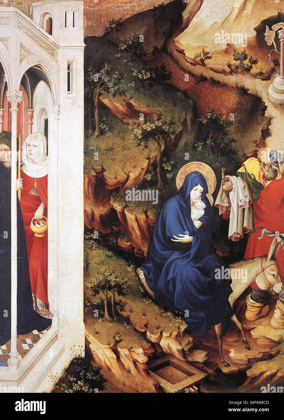 The Flight into Egypt   between 1393 and 1399.   882 Melchior Broederlam - The Flight into Egypt - WGA03232 Stock Photo