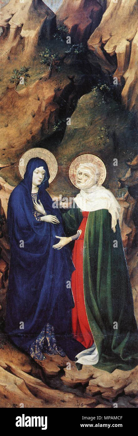 The visitation   between 1393 and 1399.   882 Melchior Broederlam - The Visitation - WGA03227 Stock Photo