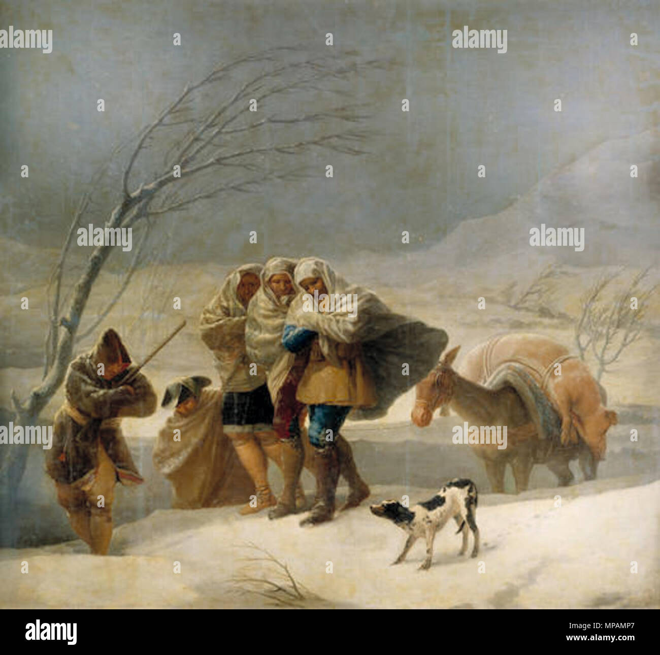 . La nevada. Cartones para tapices. Óleo sobre lienzo, 275 × 293 cm. Madrid, Museo del Prado . between 1786 and 1787.   785 La nevada Stock Photo