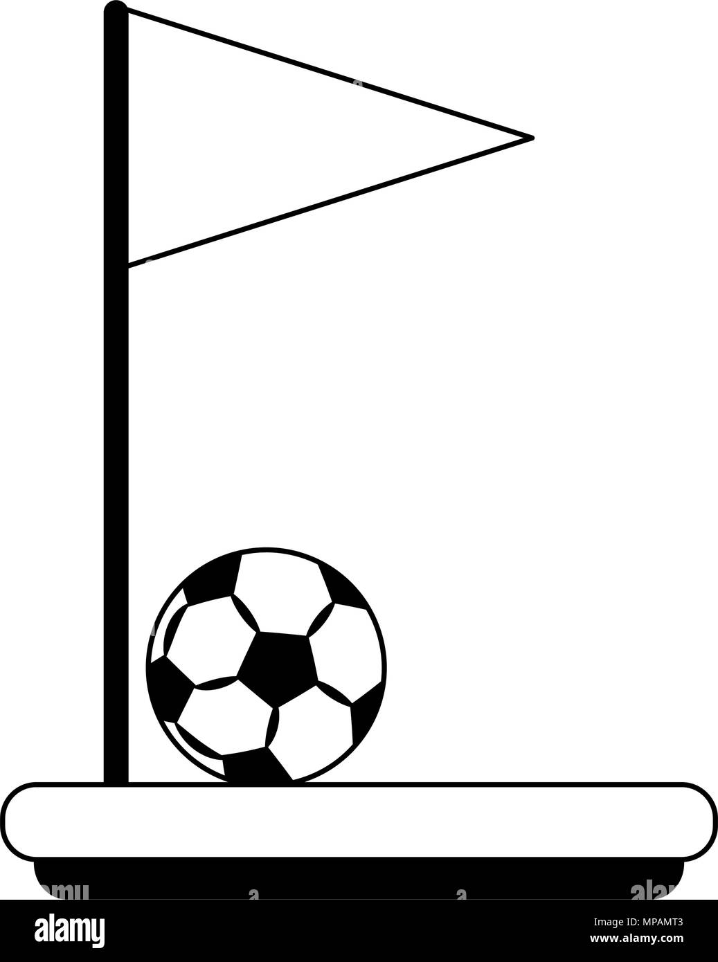 Soccer corner flag in black and white colors Stock Vector Image & Art