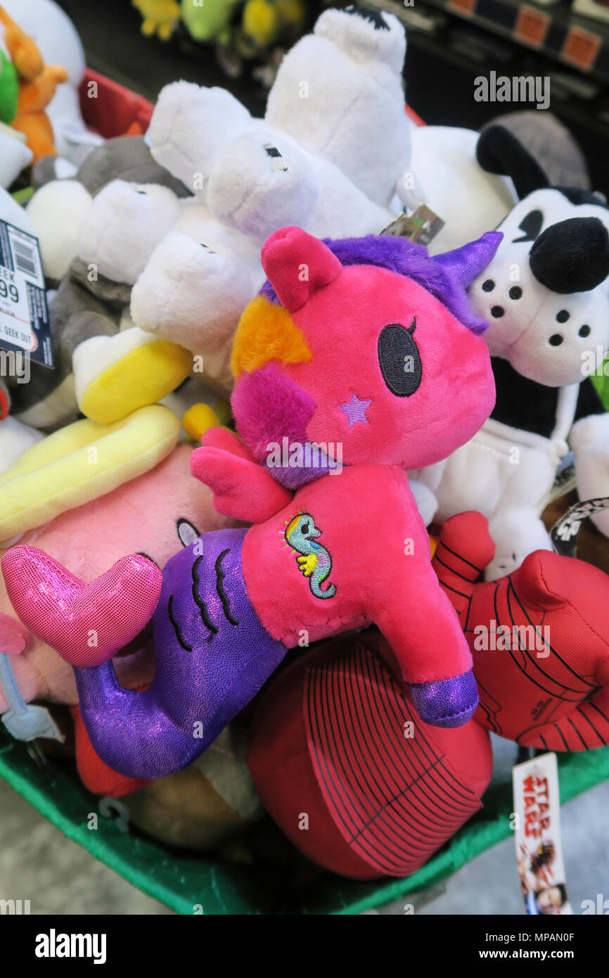 Bin of Stuffed animals for sale, NYC, USA Stock Photo Alamy