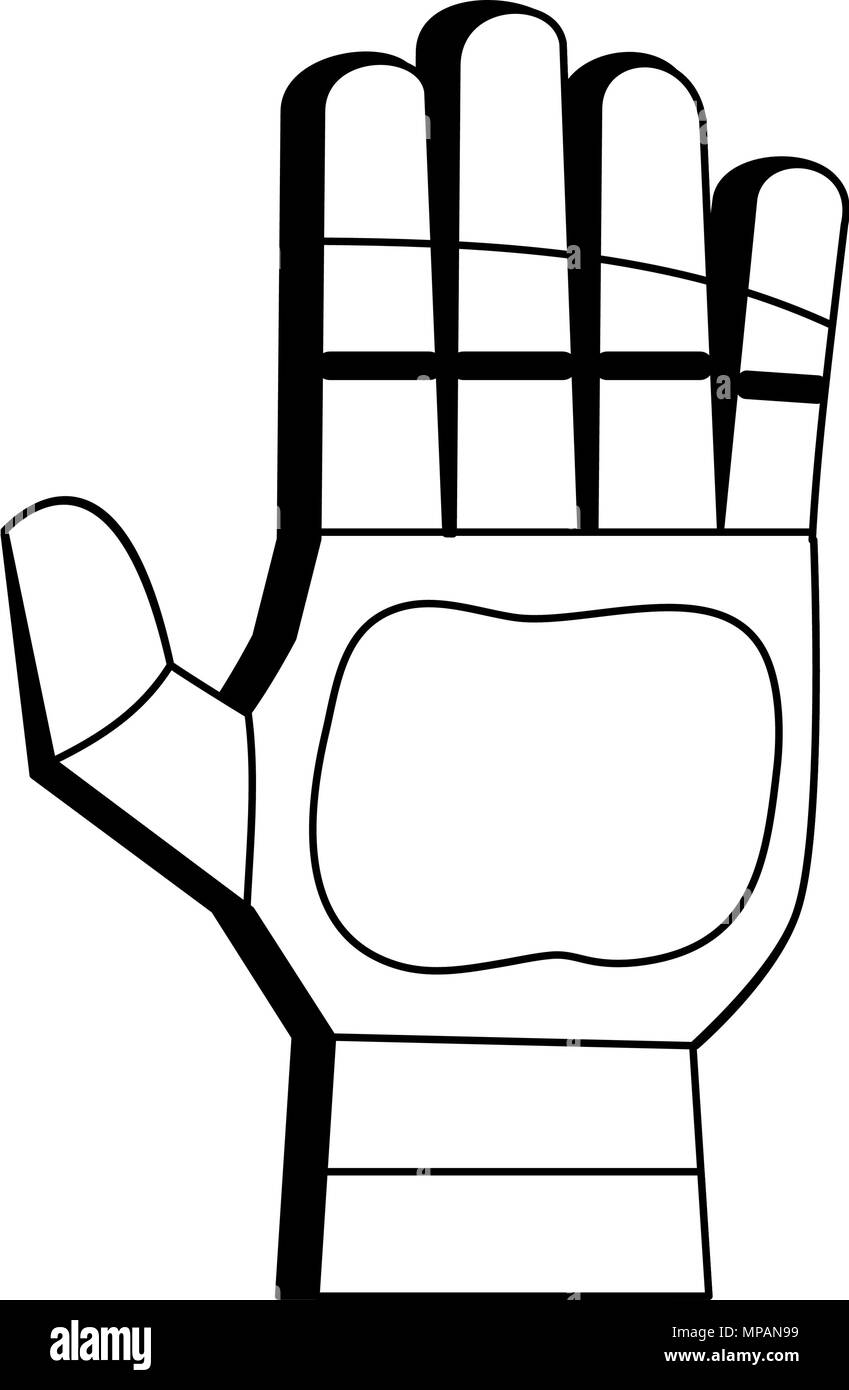 Soccer goalkeeper glove in black and white colors Stock Vector Image ...