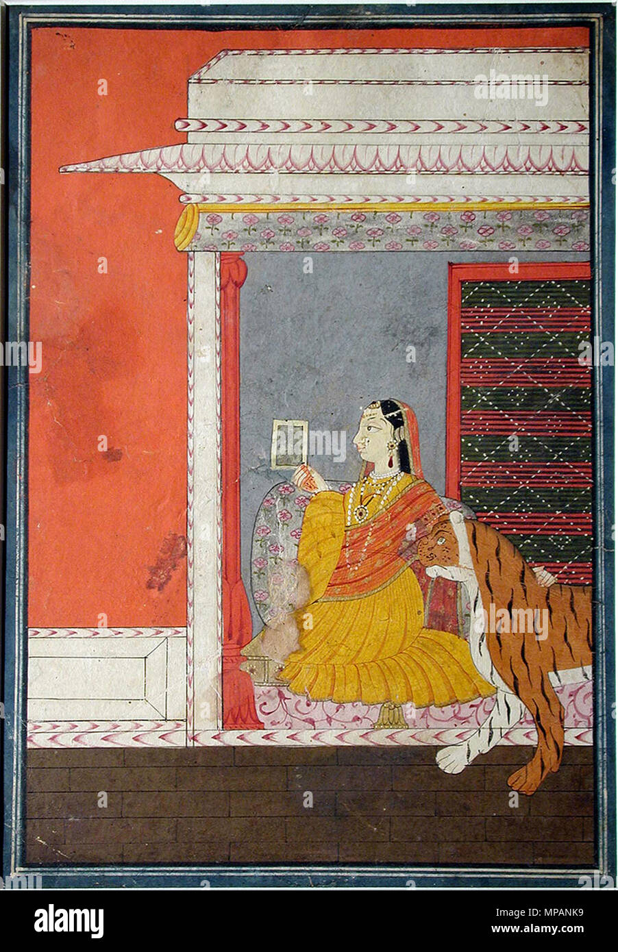 . English: Series Title: Ragamala Suite Name: Ragamala Creation Date: ca. 1790 Display Dimensions: 9 31/32 in. x 7 1/16 in. (25.3 cm x 17.9 cm) Credit Line: Edwin Binney 3rd Collection Accession Number: 1990.1115 Collection: <a href='http://www.sdmart.org/art/our-collection/asian-art' rel='nofollow'>The San Diego Museum of Art</a> . 15 October 2001, 11:07:10. English: thesandiegomuseumofartcollection 1136 Srihathi Ragini (6125125250) Stock Photo