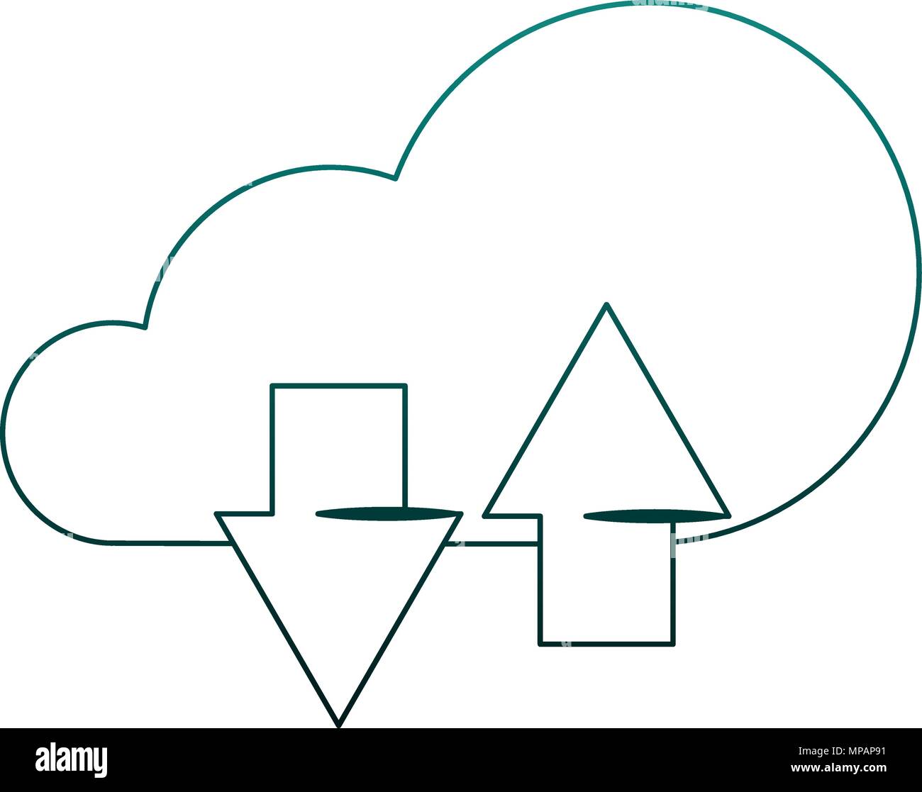 Cloud computing technology blue lines Stock Vector Image & Art - Alamy