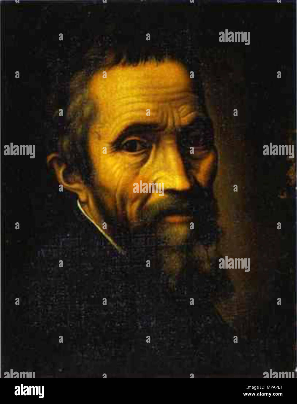 Portrait of Michelangelo at the Time of the Sistine Chapel  circa 1535.    Marcello Venusti  (1512/1515–1579)     Alternative names Mazzo di Valtellina  Description Italian painter and fresco painter  Date of birth/death between 1512 and 1515 14 October 1579  Location of birth/death Como Rome  Work period from 1550 until 1579  Work location Rome  Authority control  : Q2716659 VIAF: 45105084 ISNI: 0000 0000 6634 7155 ULAN: 500004451 LCCN: nr91028737 WGA: VENUSTI, Marcello WorldCat 889 Michelangelo portrait Stock Photo