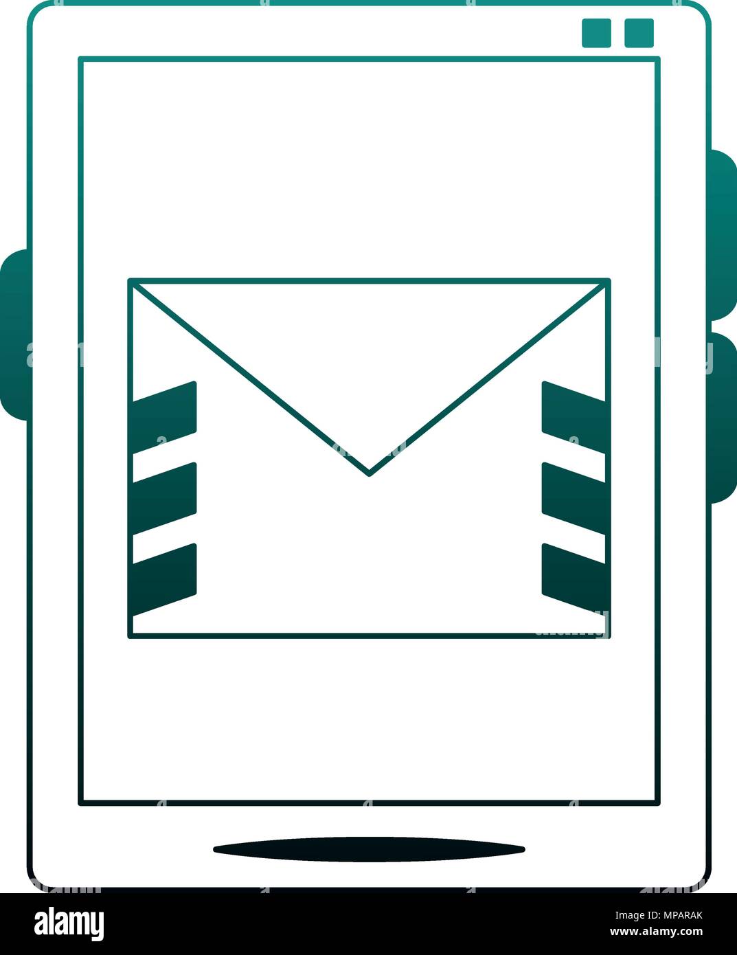 Tablet and email blue lines Stock Vector
