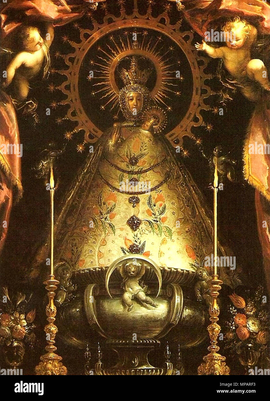 . Español: Virgen de Atocha, óleo sobre lienzo, 235 x 134, Madrid, Convento de San Plácido . 1621. Miguel Jacinto Meléndez 893 Miguel-jacinto-melendez-virgen-de-atocha Stock Photo