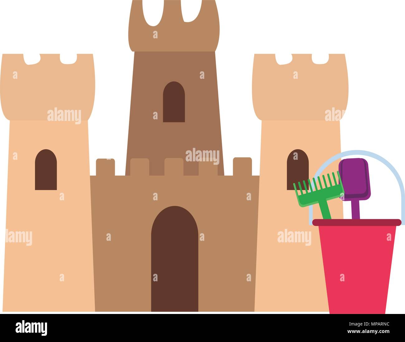 Sand castle and bucket Stock Vector Image & Art Alamy