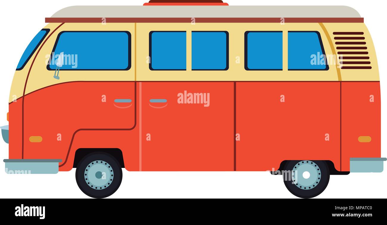 Retro van cartoon Stock Vector Image & Art Alamy