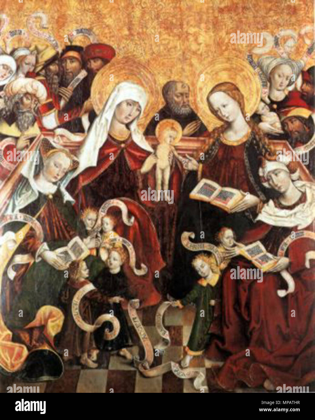 English: Holy Kinship. Polski: Rodzina Marii.   circa 1510–1515.   897 Mistrz Marii Stock Photo