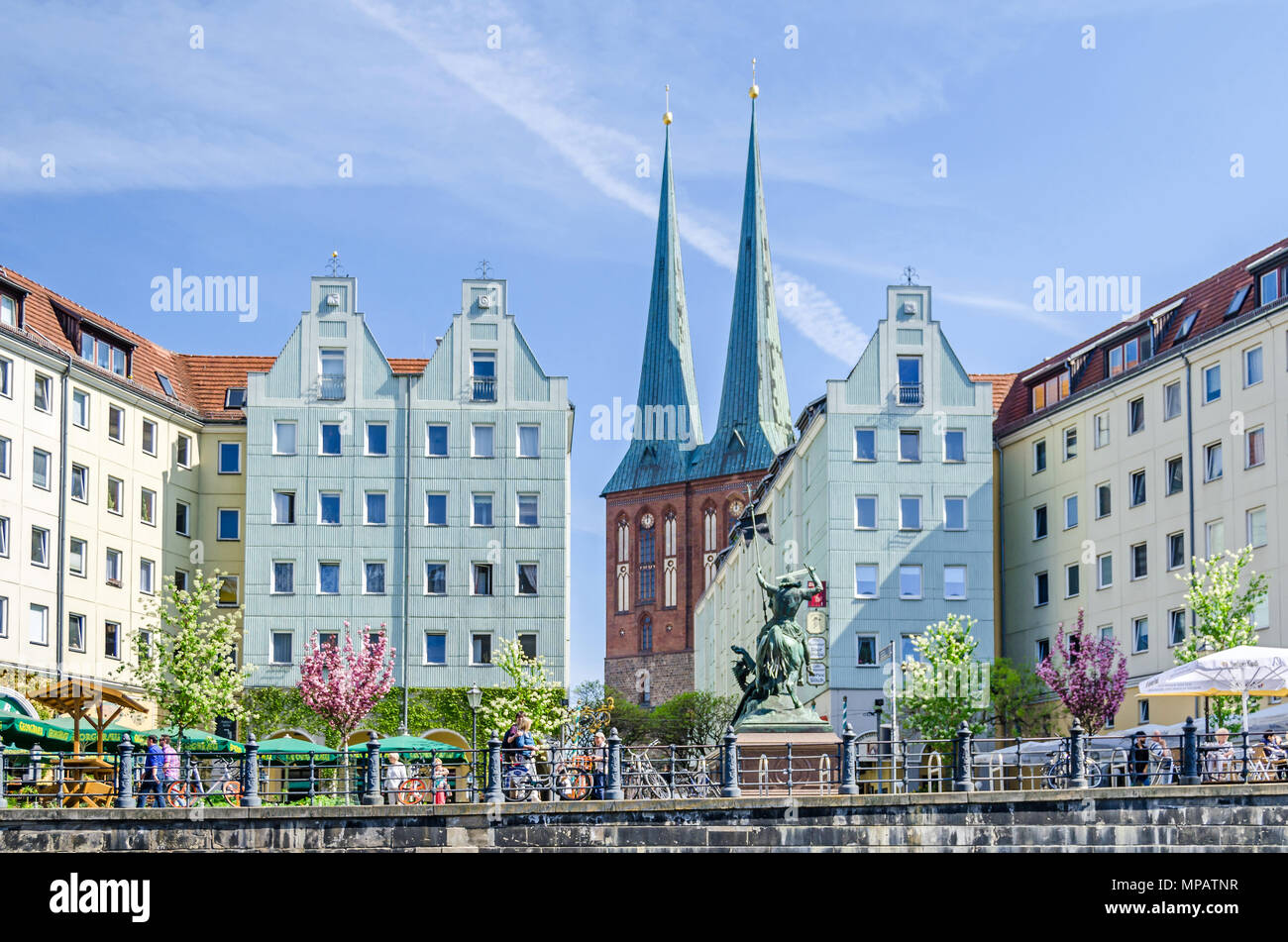 Berlin, Germany April 22, 2018 Nikolaiviertel (Nicholas' Quarter) of