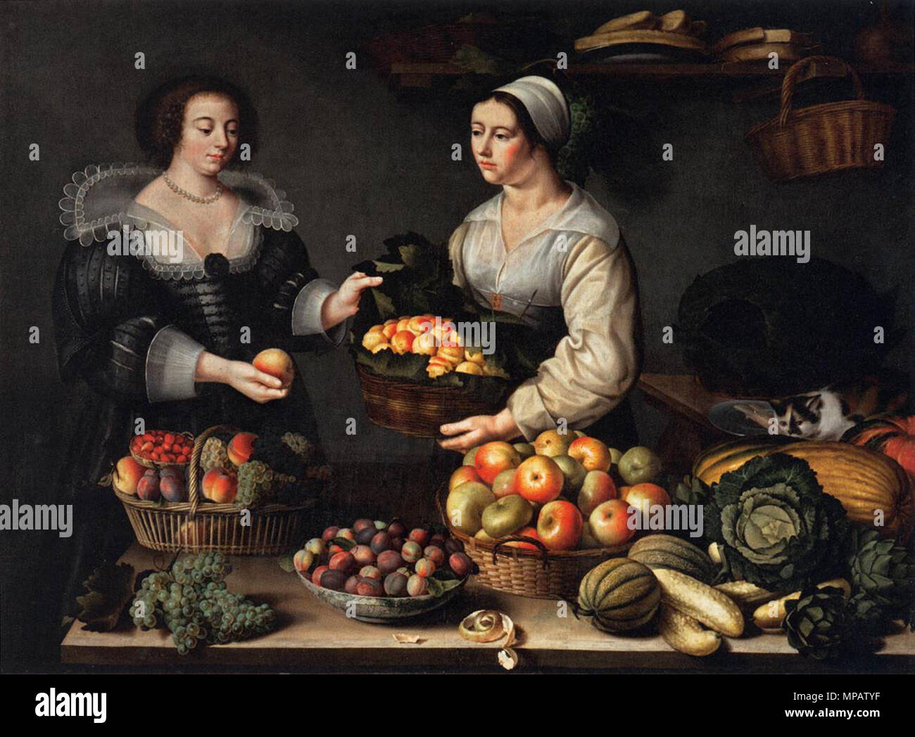 The Fruit and Vegetable Costermonger   1631.   899 Moillon, Louise - The Fruit and Vegetable Costermonger - 1631 Stock Photo