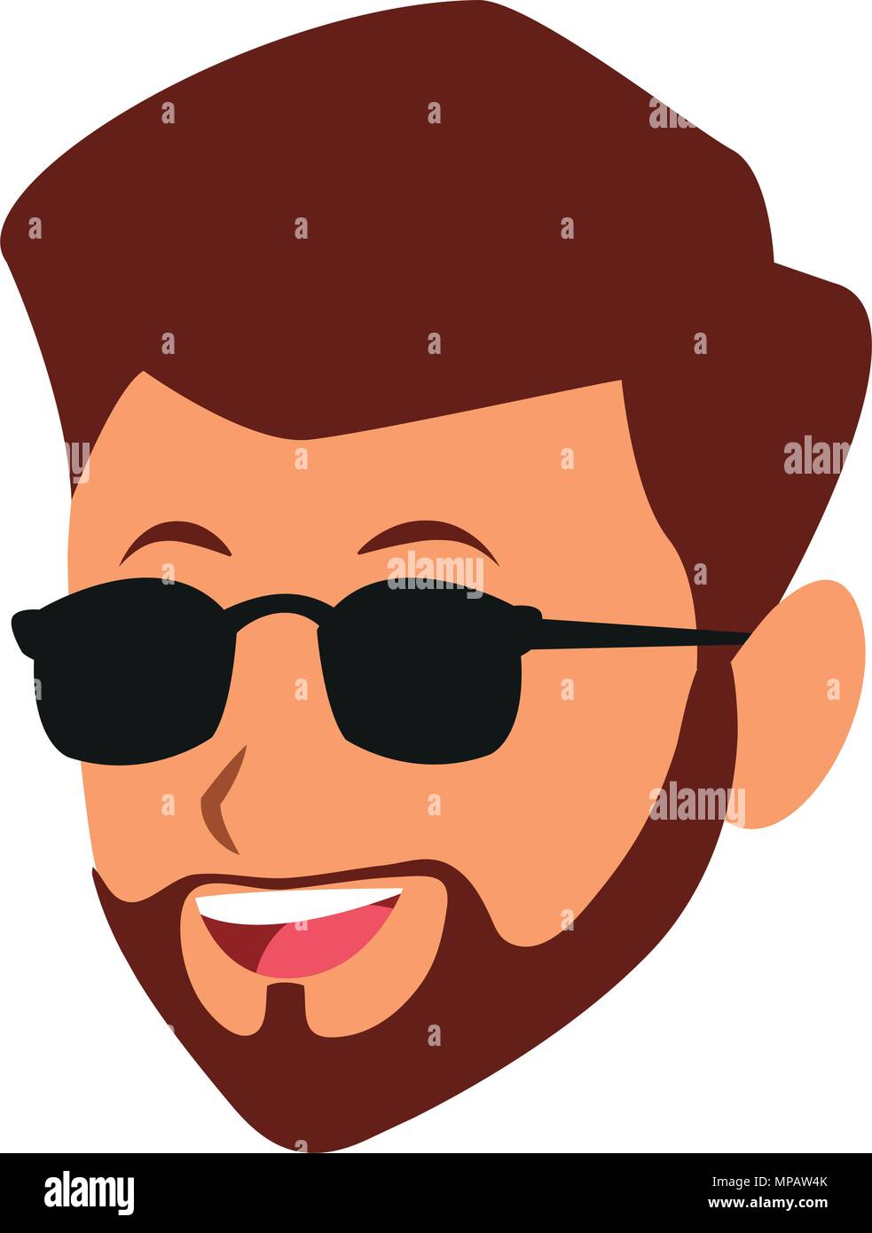 Manwith Sunglasses Face Cartoon Stock Vector Image And Art Alamy 