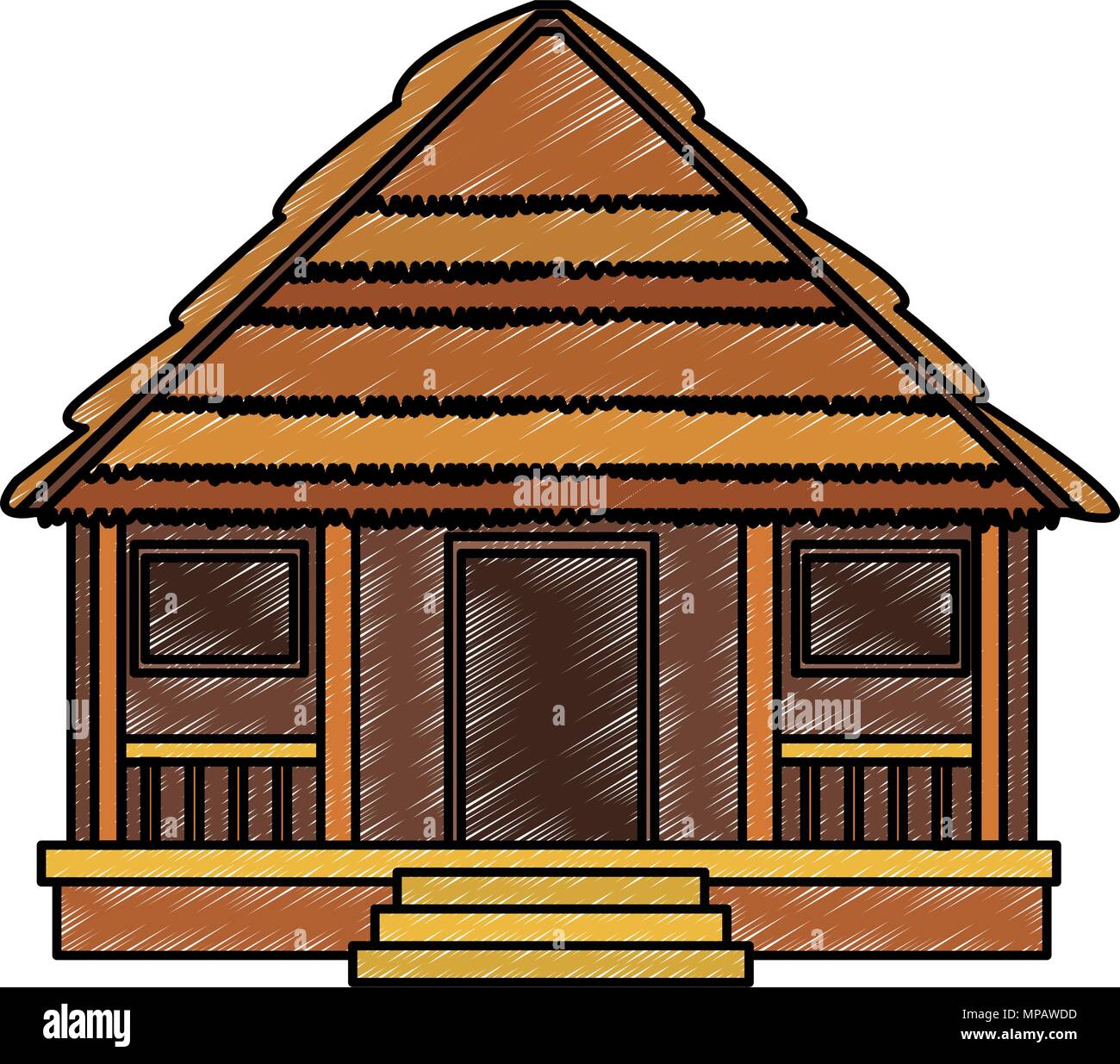 Wooden house isolated scribble Stock Vector Image & Art - Alamy