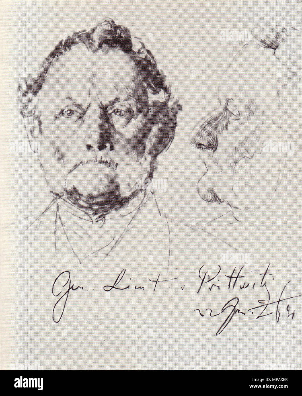 Deutsch: Moritz K. E. von Prittwitz und Gaffron, preußischer General der Infanterie    .   906 Moritz-Karl-Ernst-vp-1 Stock Photo