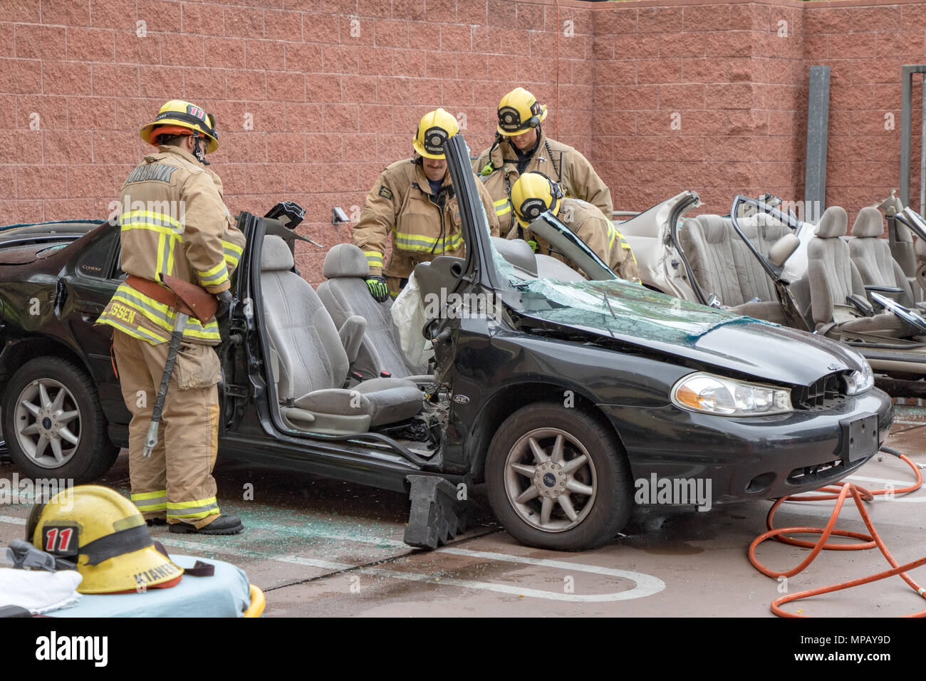 Burbank Fire Department Pneumatic Jaws of Life Demonstration Stock