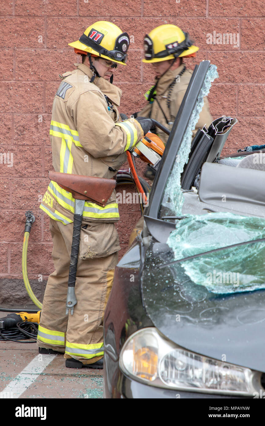 Burbank Fire Department Pneumatic Jaws of Life Demonstration Stock
