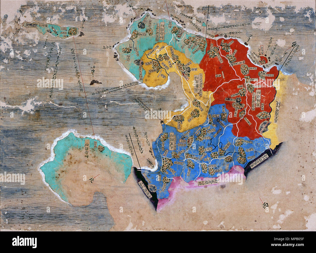 . English: Map of Chinen Magiri etc, Okinawa Prefectural Museum & Art Museum, Naha, Okinawa, Japan 日本語: 間切図 知念間切など . C18. unknown C18 cartographer 851 Map of Chinen Magiri (Okinawa Prefectural Museum &amp; Art Museum) Stock Photo