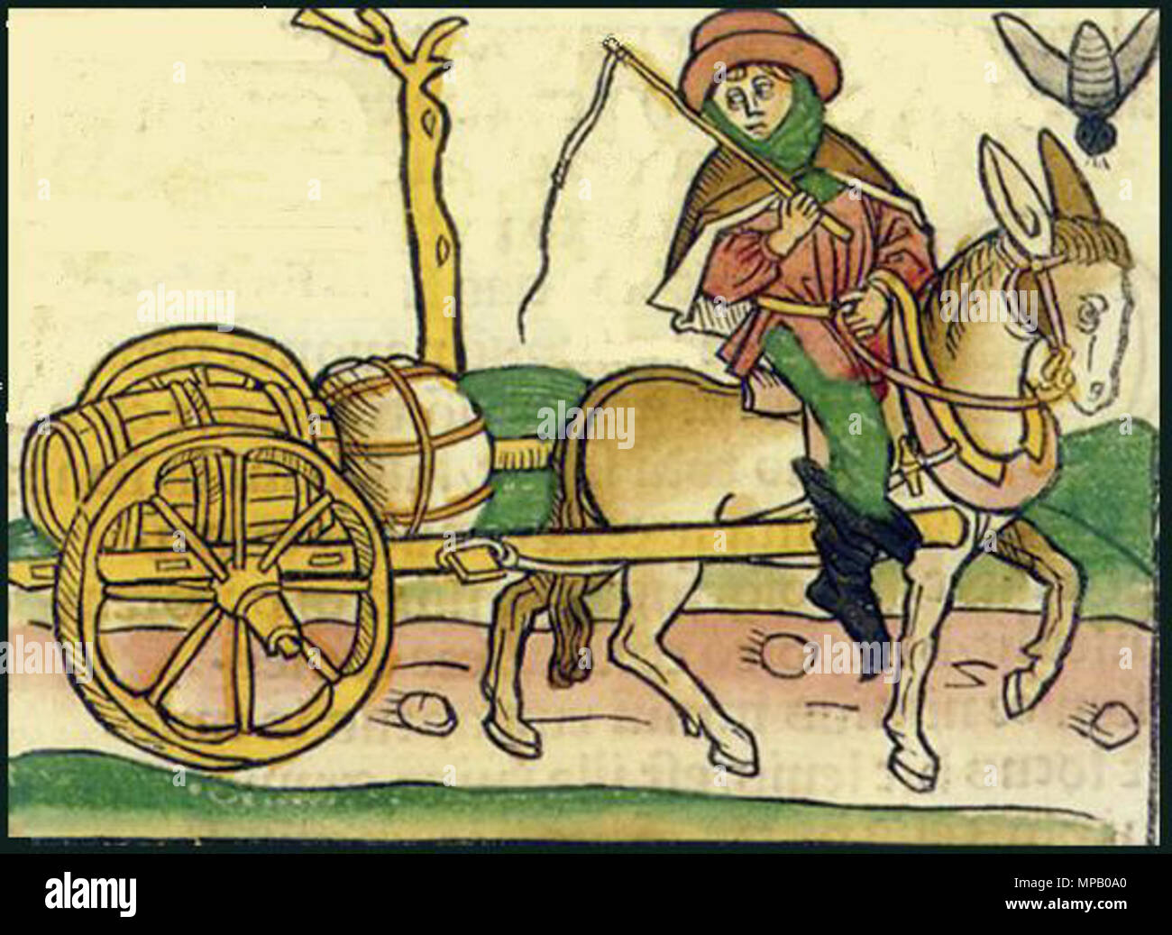 English A Woodprint Of The Fable Of The Fly And The Mule Later Colored From The