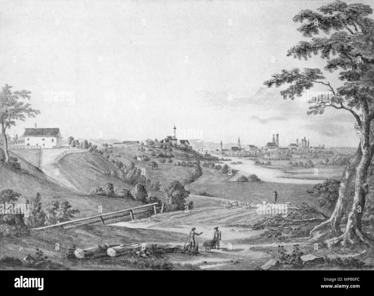 . Stadtansicht auf München und Bogenhausen . 1811.   Alois von Reichl      Description Austrian painter  Authority control  : Q33133352 915 Mwj 104 6 Stock Photo