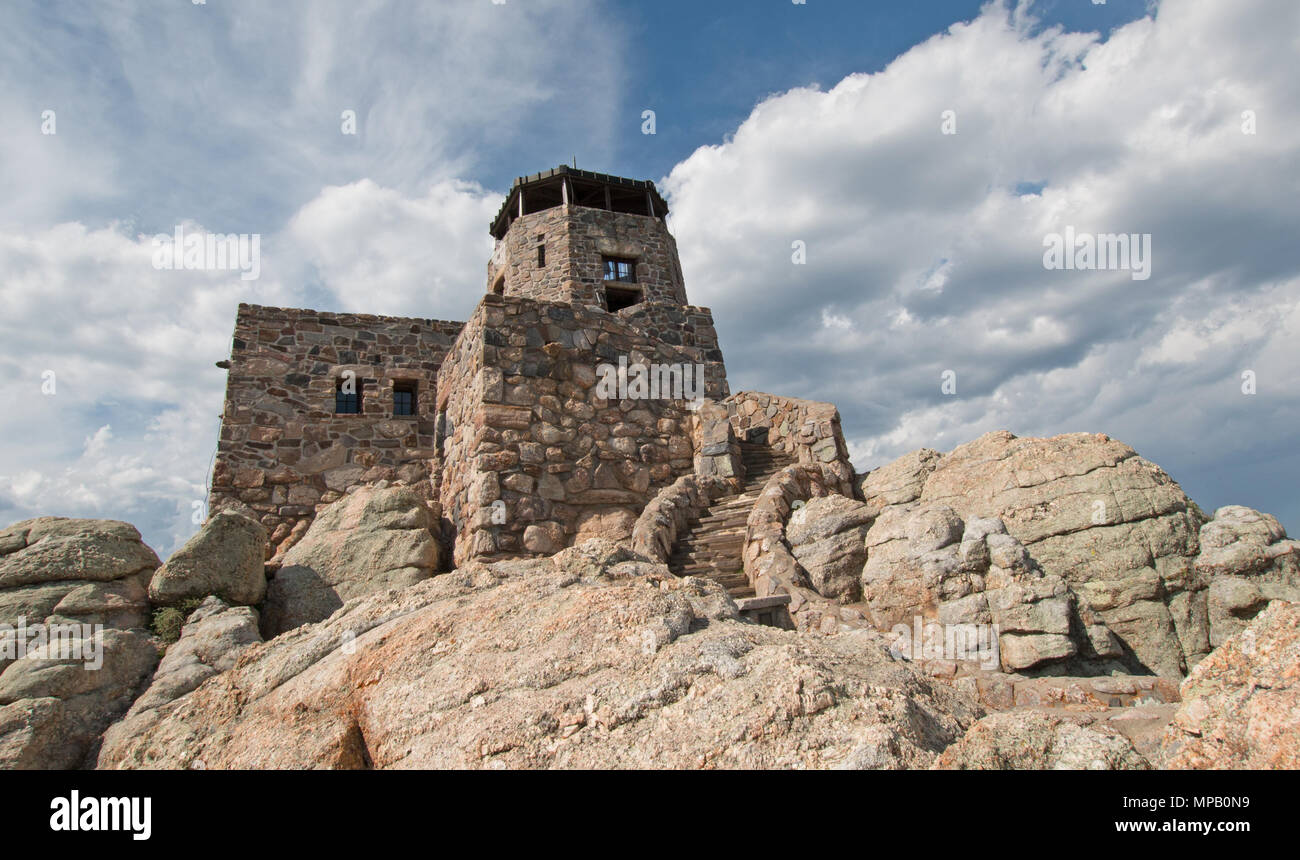 Black Elk Peak Fire Lookout Tower in Custer State Park in the Black
