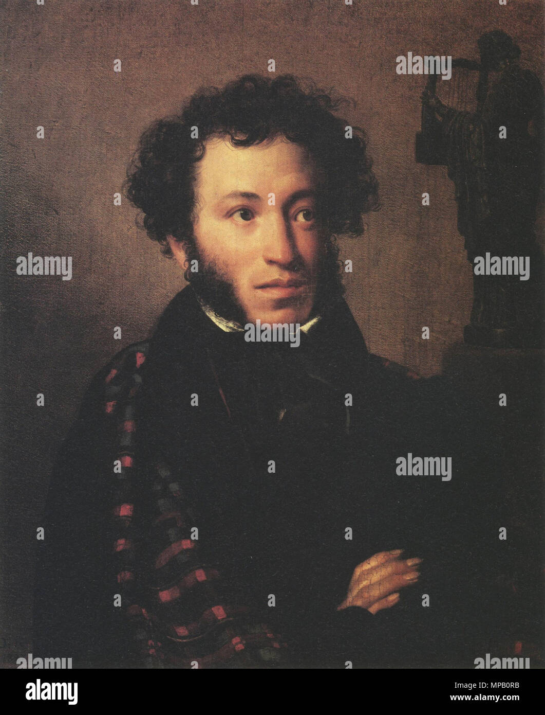 English: Portrait of Alexander Pushkin. Русский: Портрет Александра Пушкина.   1827.   1033 Pushkin Alexander, 1827 by Kiprenskiy Stock Photo