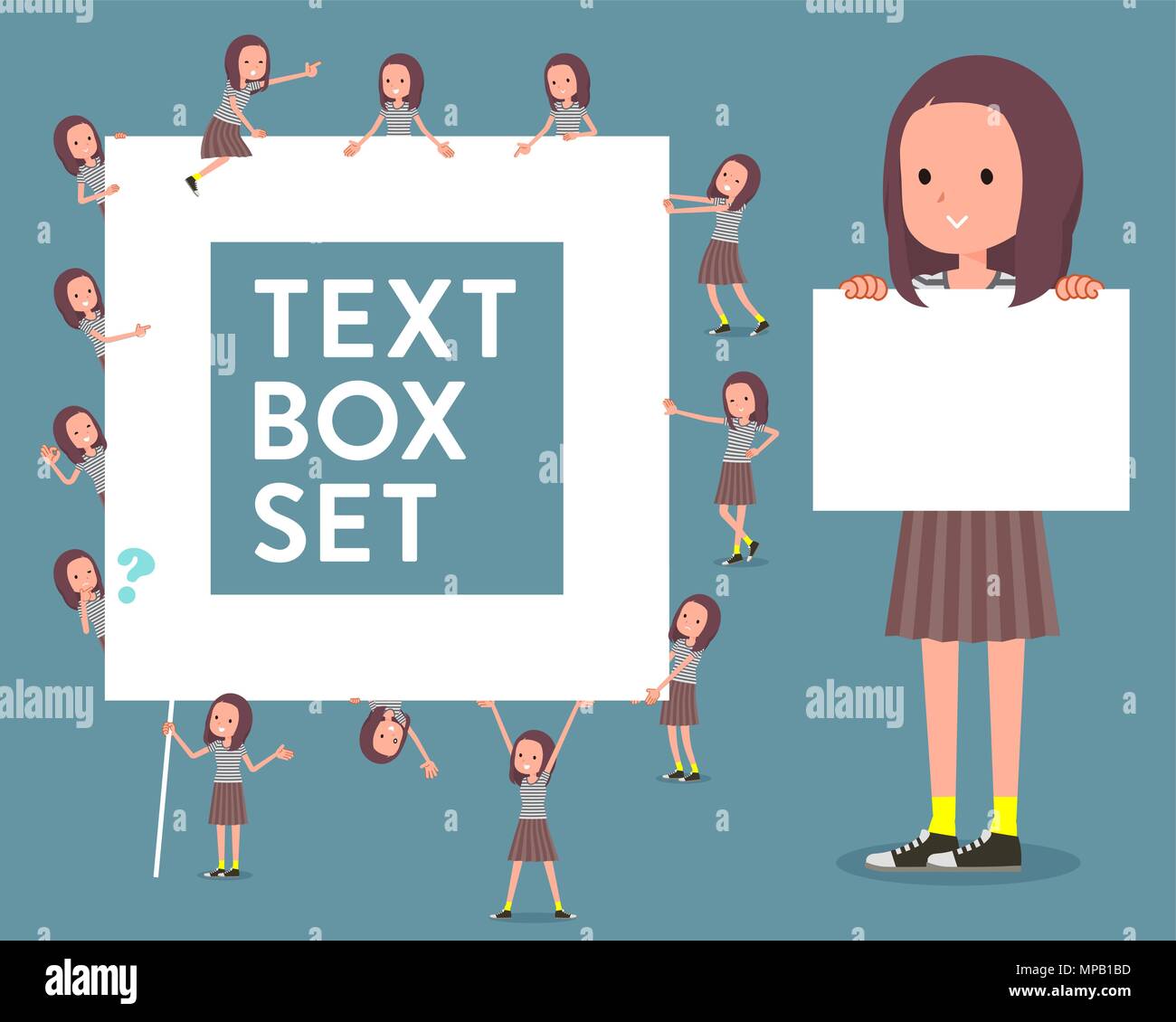 flat type Long hair women text box Stock Vector Image & Art - Alamy