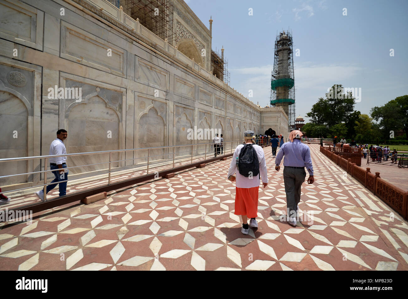 Taj Mahal under repair Stock Photo