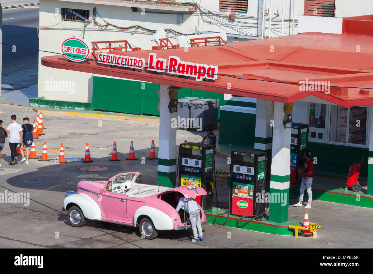 Gas station in Havana Cuba Stock Photo Alamy