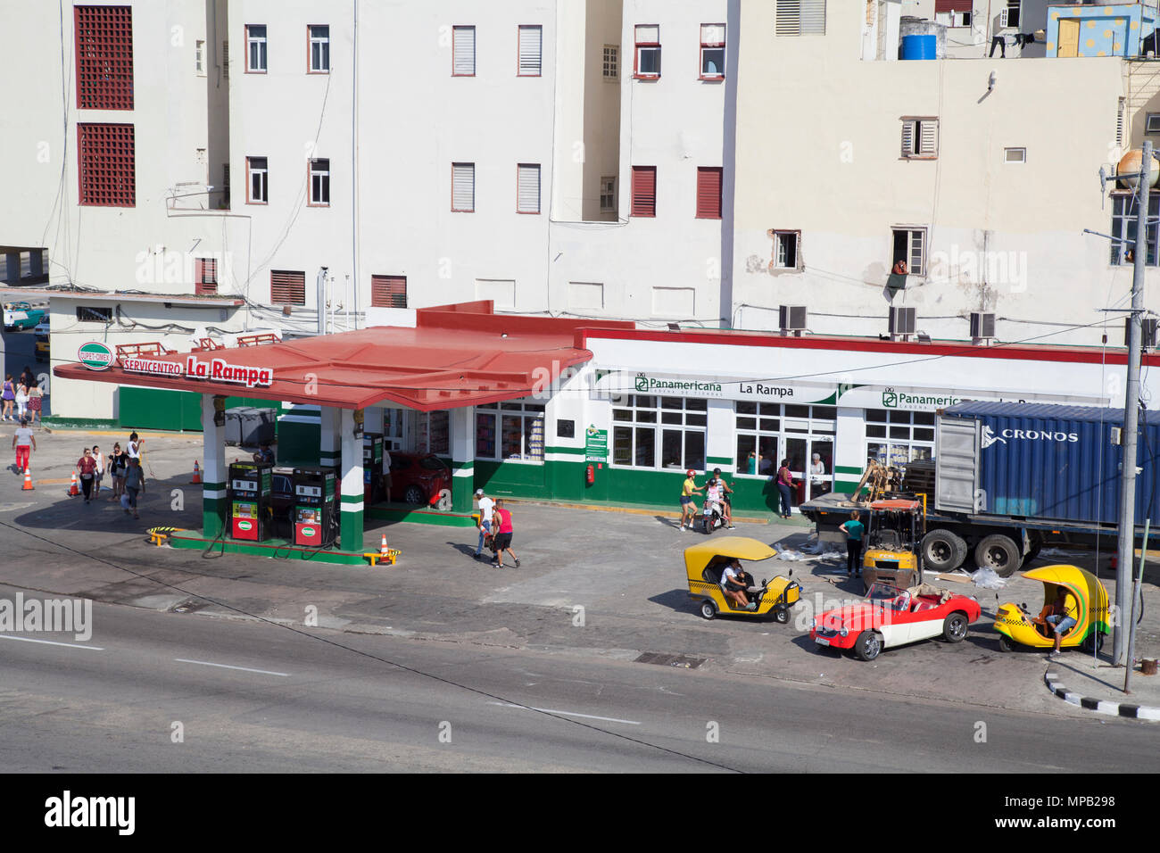 Gas station in Havana Cuba Stock Photo Alamy