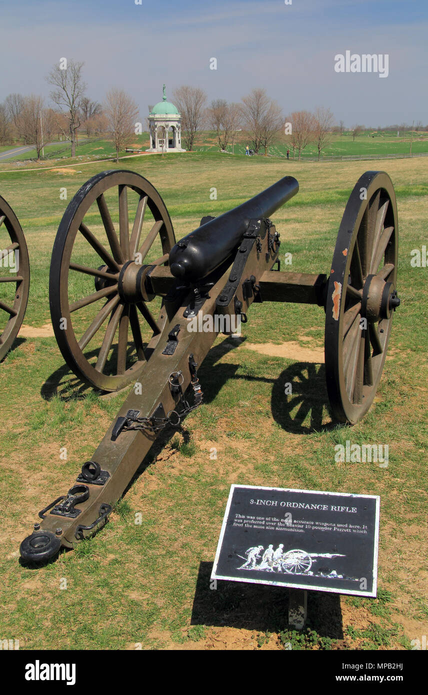 Artillery played a key role in many military engagements of the Civil War, including the Battle of Antietam, fought in Maryland on September 17, 1862 Stock Photo