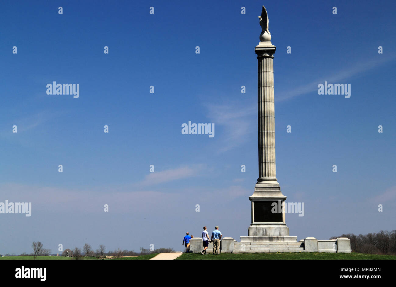 The New York State Monument honors the thousands of men who bravely fought at the Battle of Antietam on September 17, 1862, during the U.S. Civil War Stock Photo