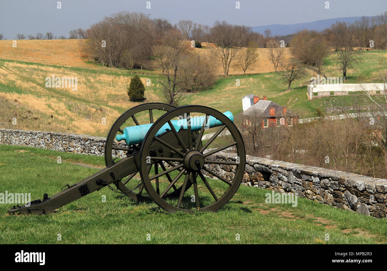Artillery played a key role in many military engagements of the Civil War, including the Battle of Antietam, fought in Maryland on September 17, 1862 Stock Photo