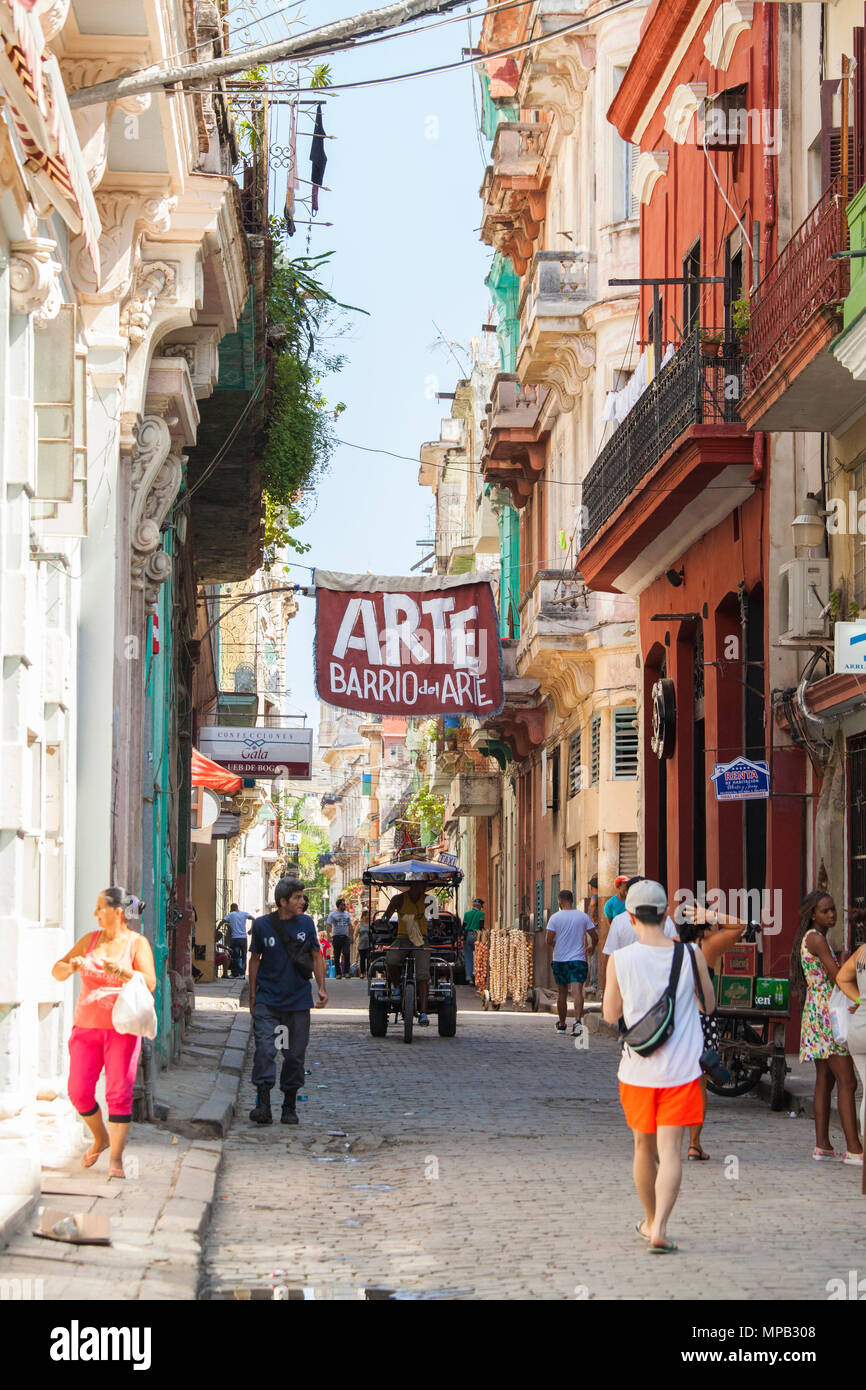 Arte Barrio street in Old Havana Cuba Stock Photo