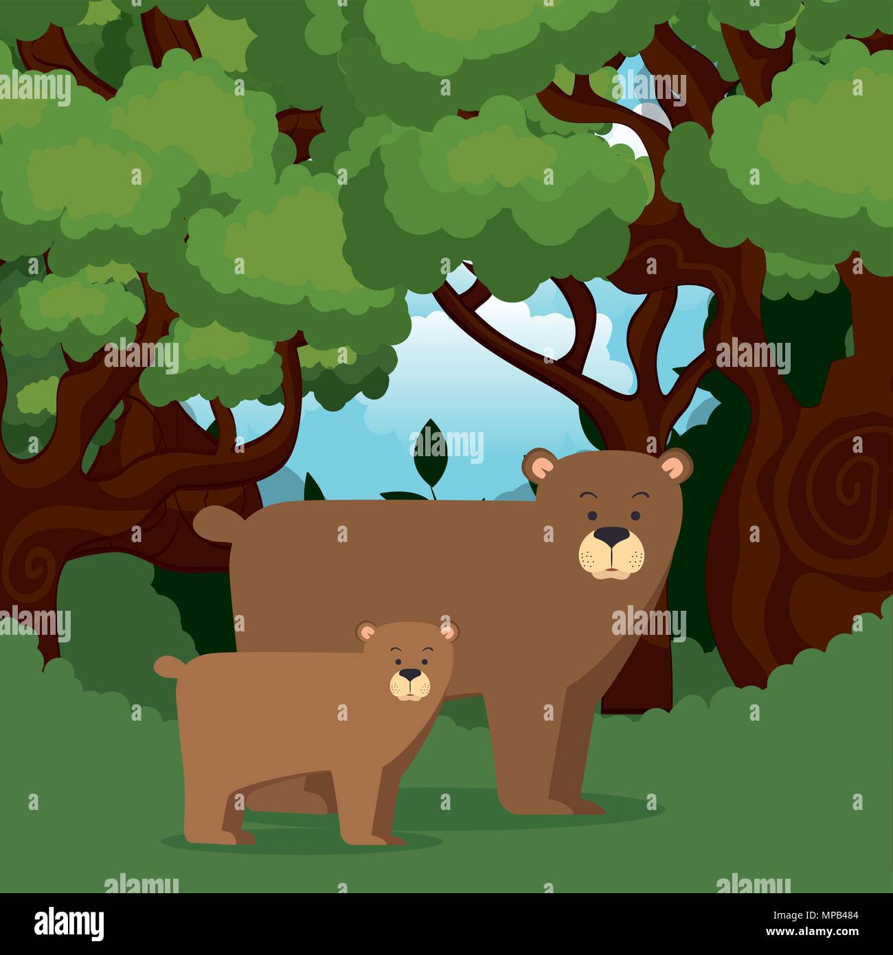 wild animals in the jungle scene Stock Vector Image & Art - Alamy