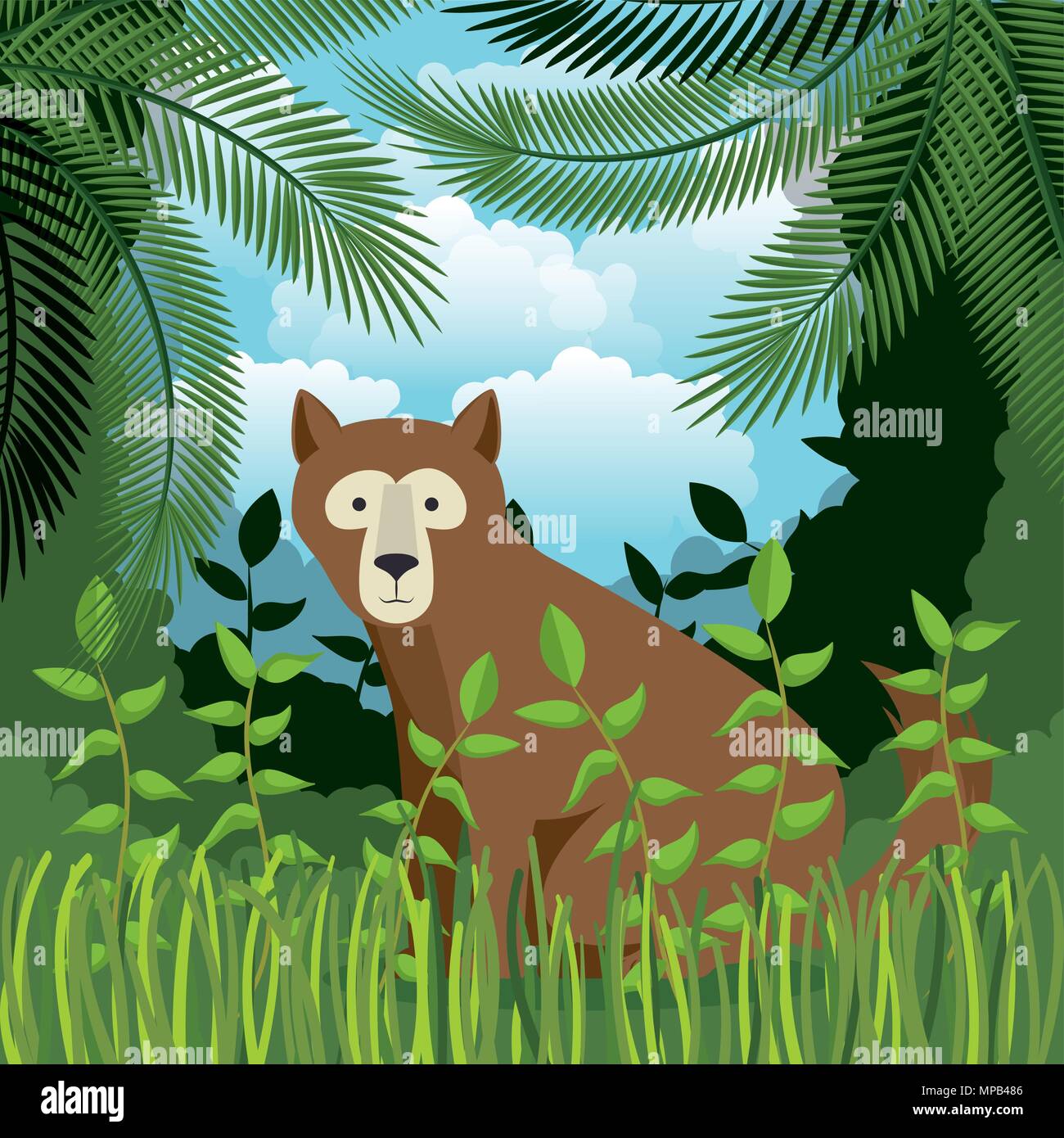 wild bear grizzly in the jungle scene Stock Vector Image & Art - Alamy