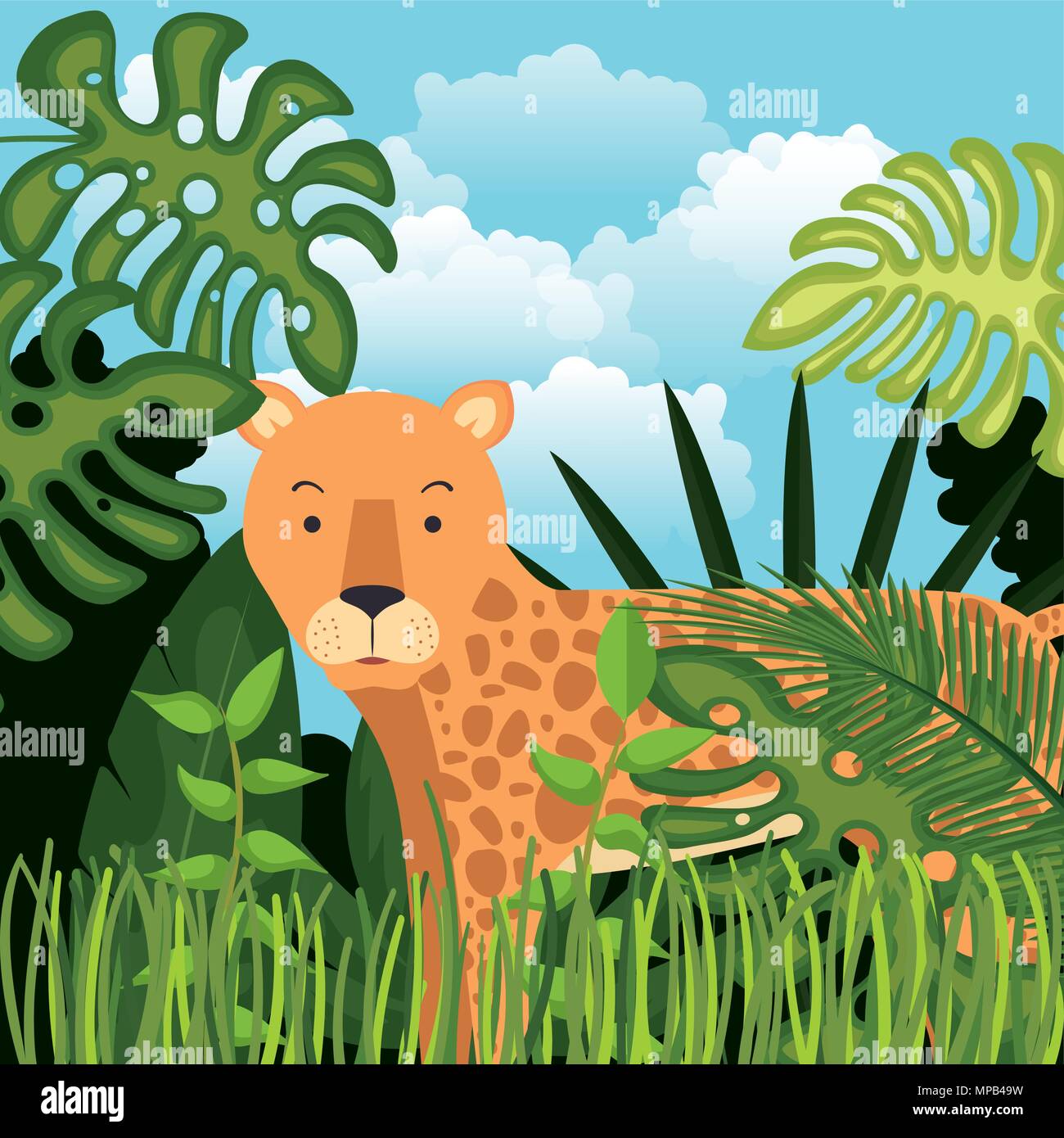 wild cheetah in the jungle scene Stock Vector Image & Art Alamy