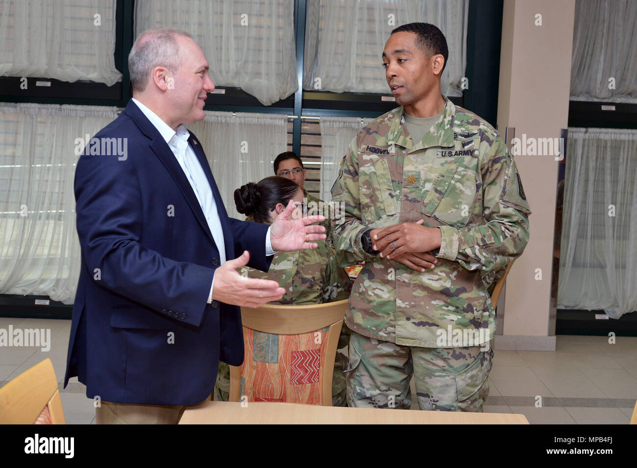 U.S. House of Representative meet U.S. Soldiers during the visit at U.S. Army Africa at Caserma Ederle, Vicenza, Italy, April 7, 2017. Stock Photo