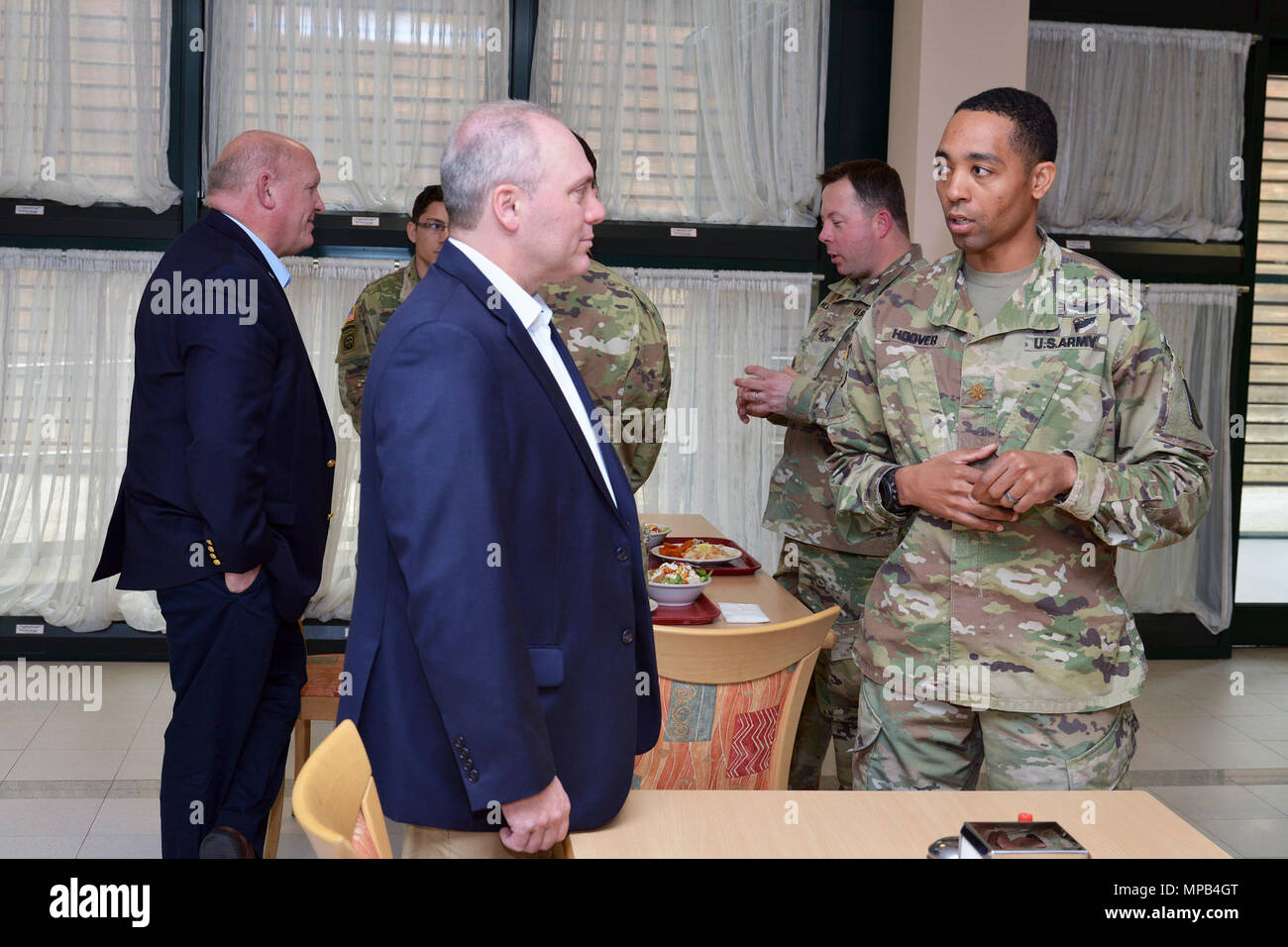 U.S. House of Representatives meet U.S. Soldiers during the visit at U.S. Army Africa at Caserma Ederle, Vicenza, Italy, April 7, 2017. Stock Photo