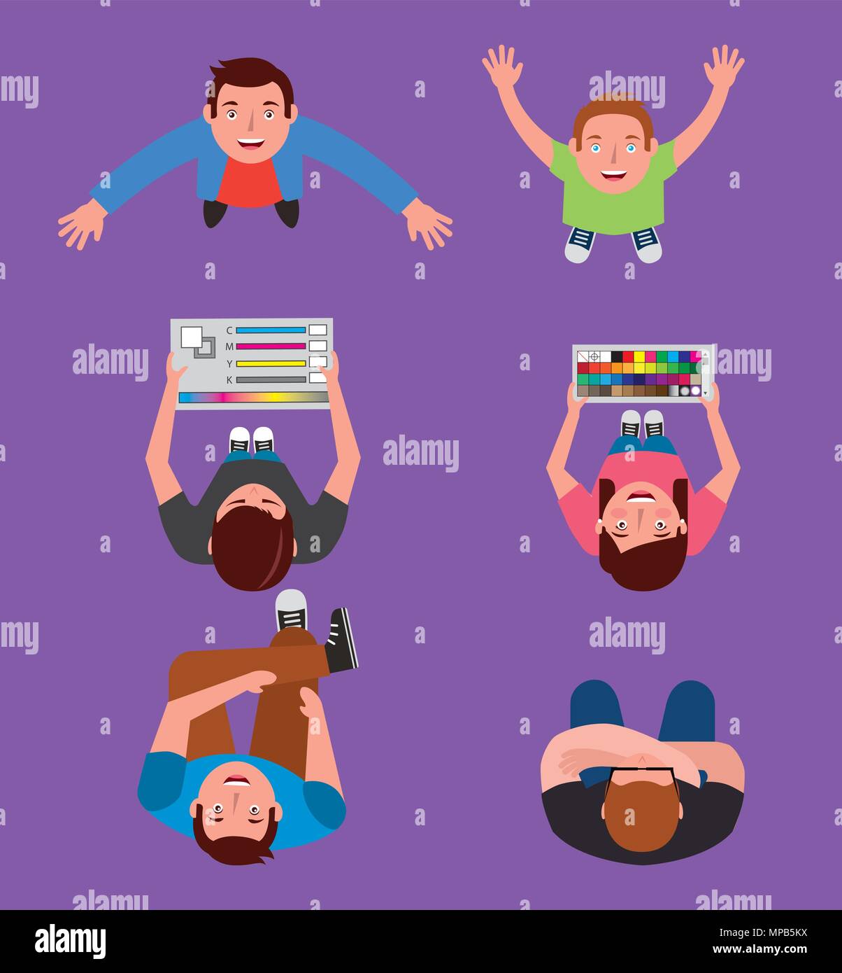 people working creative process Stock Vector