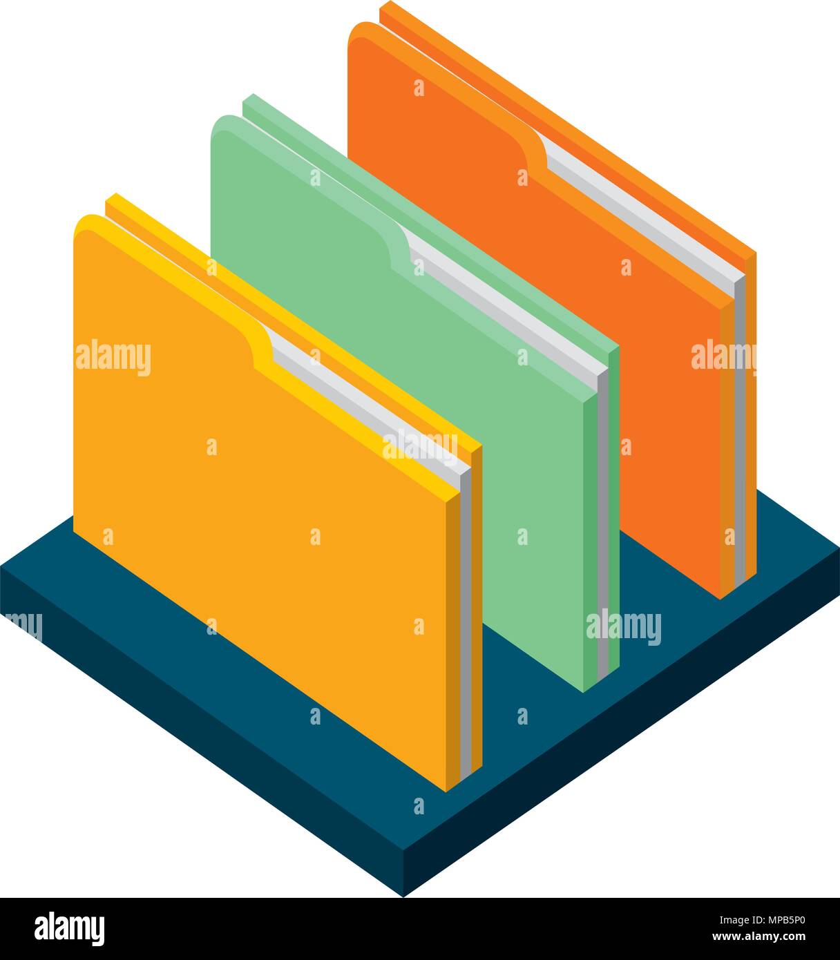 folder file document archive on shelf isometric Stock Vector Image ...