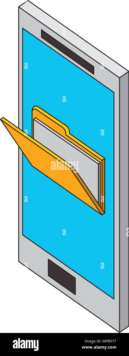 smartphone folder file document isometric Stock Vector Image & Art - Alamy