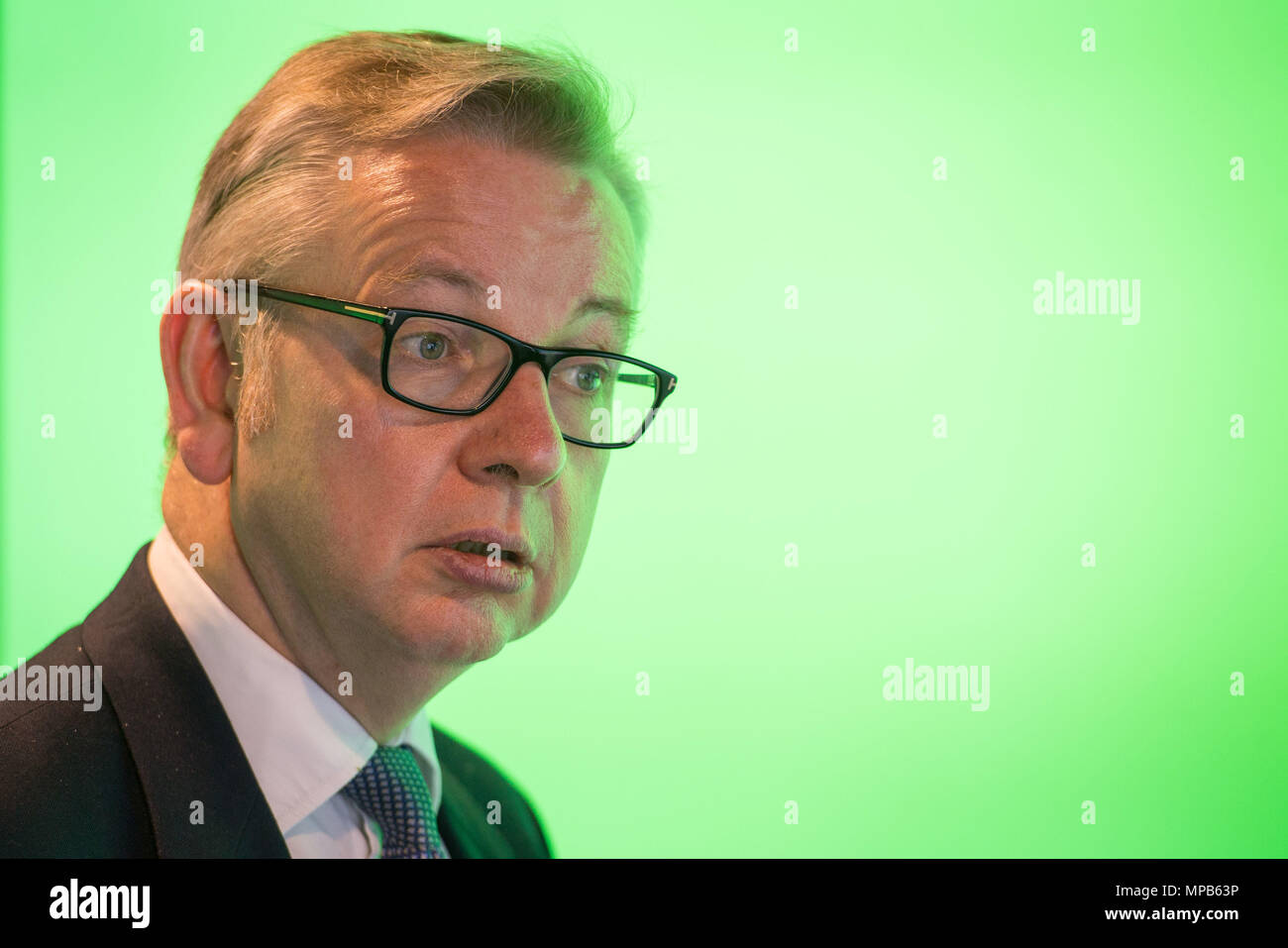 Environment Secretary Michael Gove during a visit to the Data Science Institute at Imperial College, London, where he launched the government's Clean Air Strategy. Stock Photo
